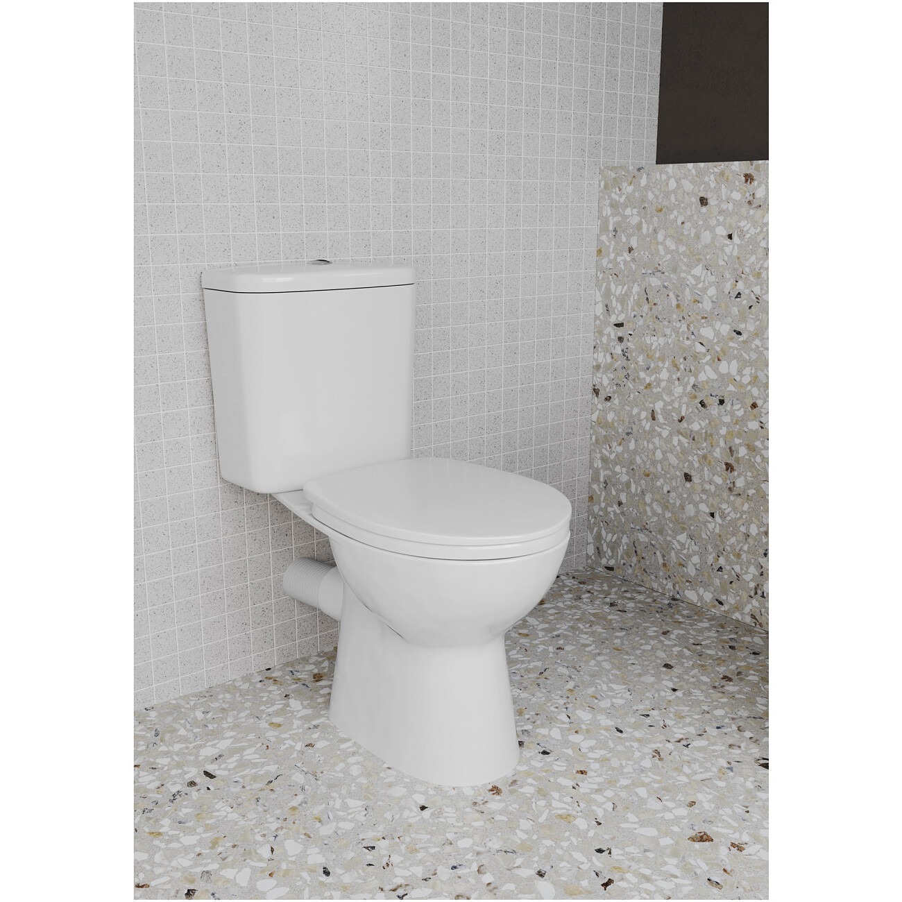 Унитаз напольный безободковый c термопластовым сиденьем белый Vitra S10 Smooth Flush 9864B003-7201 - изображение 2