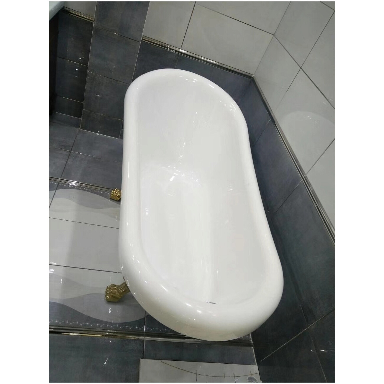 Ванна на львиных алюминиевых лапах белая, золото Cerutti SPA Classic 170 CT9668 - изображение 10