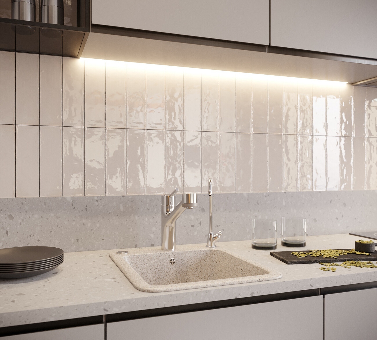 Мойка кухонная бежевая Domaci "Бьелла" DMC-17-328 - изображение 2