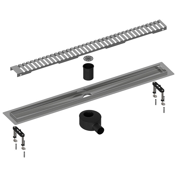 Душевой лоток с вставкой "lines" хром Timo Drain System 600 - изображение 1