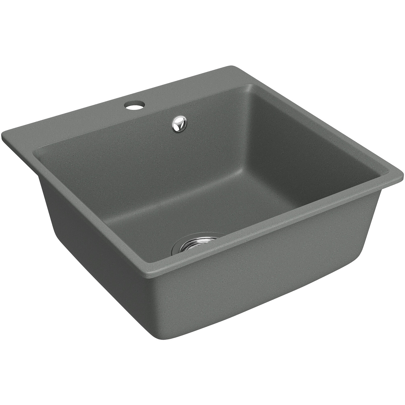 Мойка кухонная из искусственного гранита квадратная серая Domaci "Верона" 44-44 серая - изображение 5