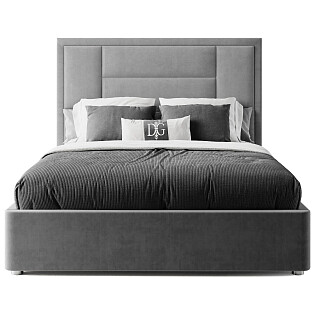 Кровать евро 200х200 жемчужно-серая "Токио"