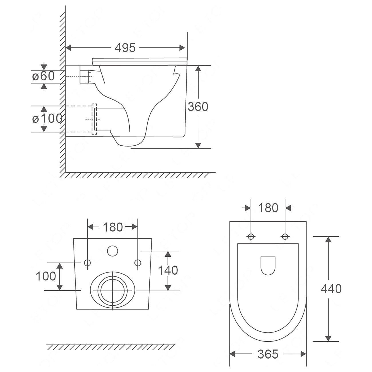 Унитаз подвеснойбезободковый с сиденьем микролифт белый Point "Деметра" PN41121 - изображение 2