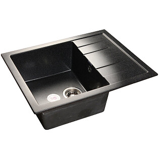 Мойка кухонная из искусственного мрамора 50х65 см черная Granfest Quadro GF-Q-650L черный