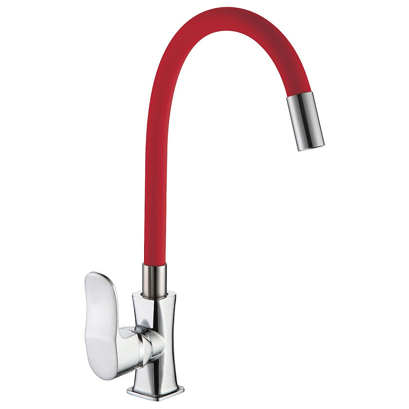 Смеситель для кухни однорычажный красный, хром D-Lin D155318-4 Артикул ...