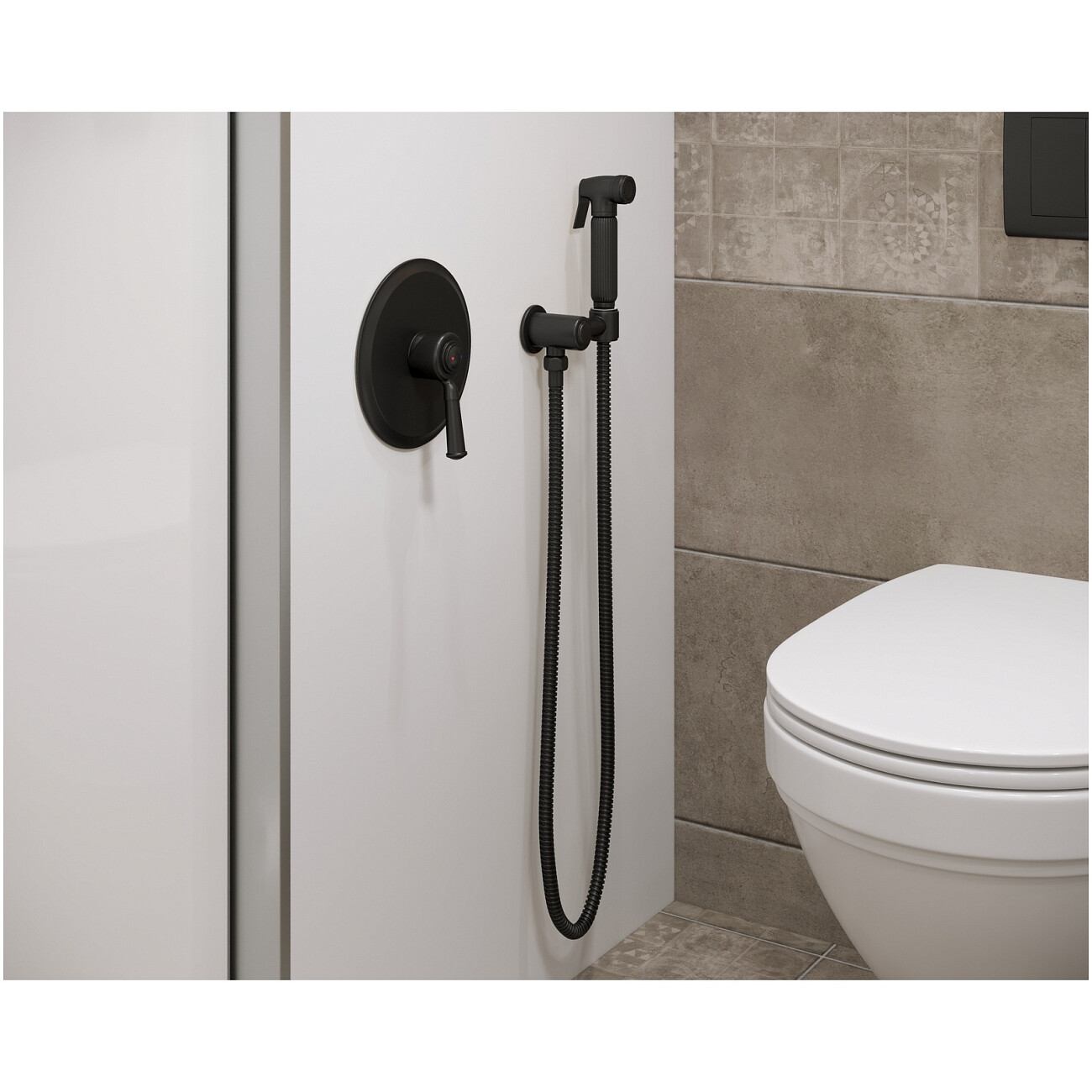 Гигиенический душ со смесителем черный Timo Arisa 5309-03SM - изображение 2