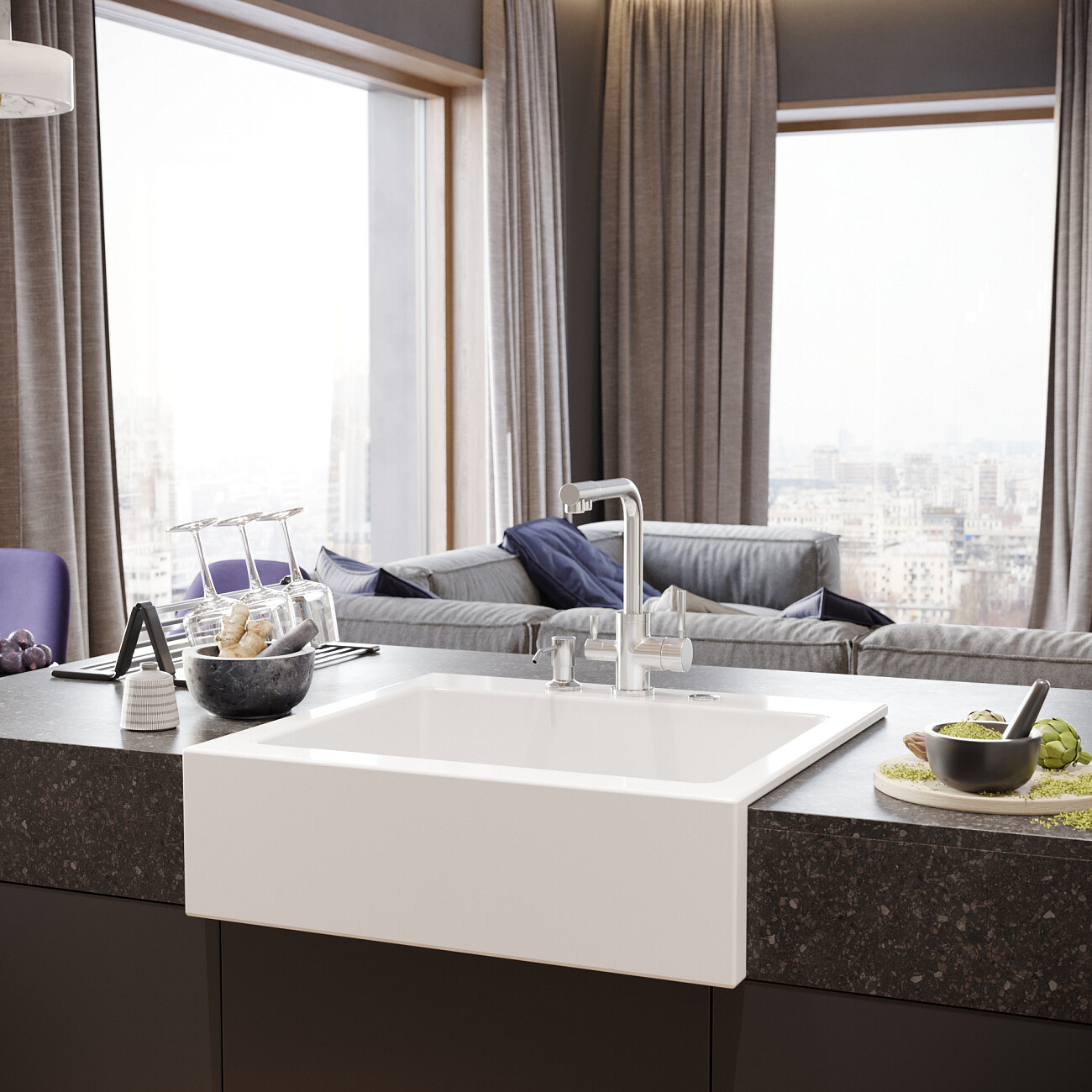 Мойка кухонная белый глянец Domaci "Сиена" 50166-101 3 - изображение 3