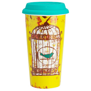 Термостакан с силиконовой крышкой Bird in Cage