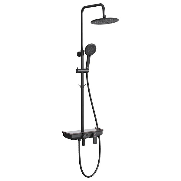 Душевая стойка с держателем и смесителем черная Lemark Tropic LM7012BL - изображение 1