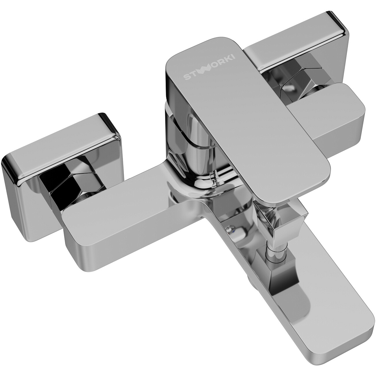 Смеситель для ванны с душем настенный хром Stworki "Мосс" S43100CR - изображение 9