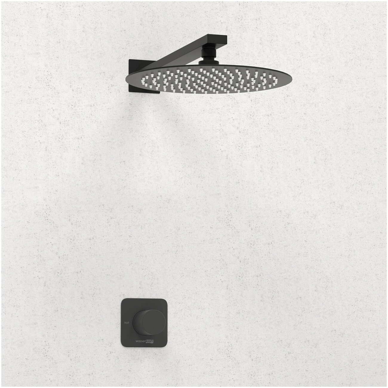 Душевой комплект встраиваемый с верхним душем черный Wasserkraft A5251.219.258 - изображение 2