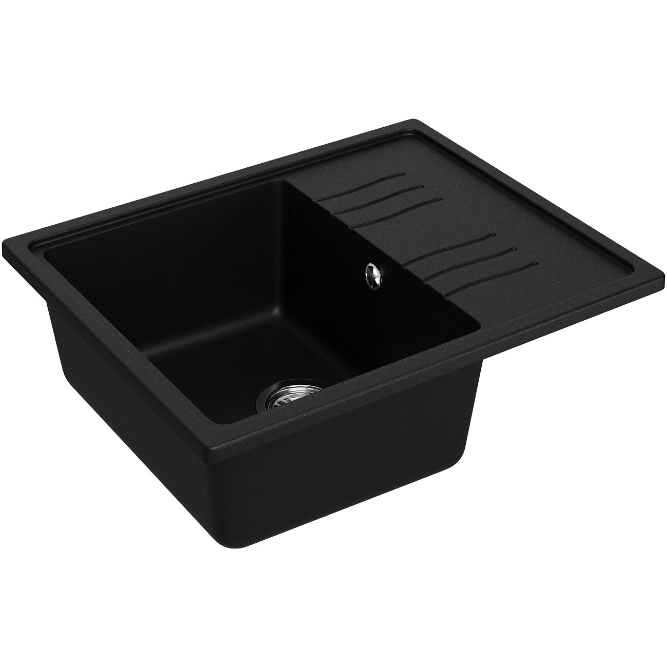 Мойка кухонная из искусственного гранита с крылом черная Domaci "Верона" 61-48 черная - изображение 5