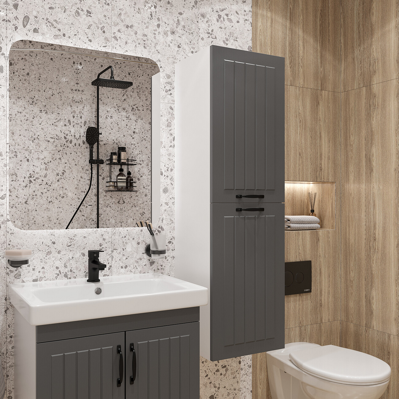 Смеситель для раковины однорычажный черный Stworki "Орхус" OR-01b - изображение 7