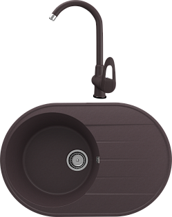 Мойка кухонная трюфель Domaci &quot;Солерно&quot; DN 750-06 со смесителем UQ-006-06