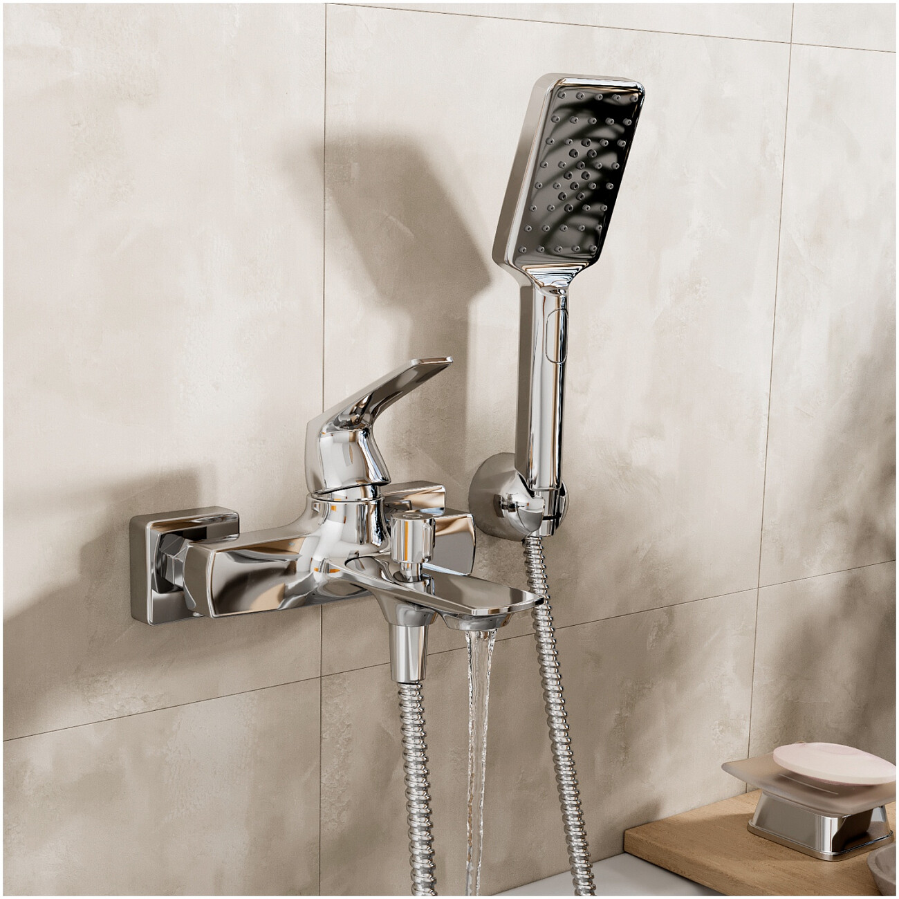 Смеситель для ванны с коротким изливом хром Wasserkraft Neime 1901 - изображение 2