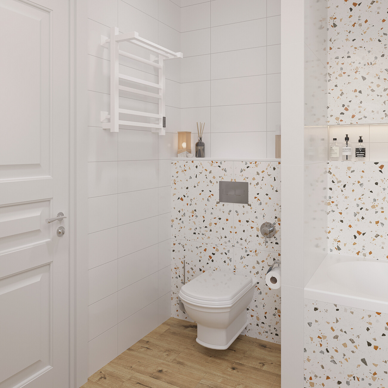 Полотенцесушитель электрический 60х50 см с полкой белый Ewrika "Пенелопа КВ" 538321 - изображение 6