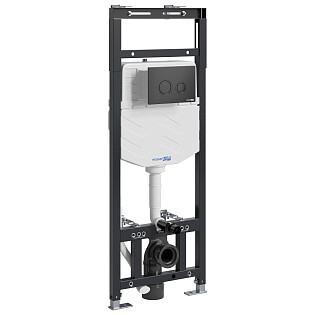 Инсталляция для подвесного унитаза с черной матовой кнопкой Wasserkraft Alme 15TLT.010.ME.MB01