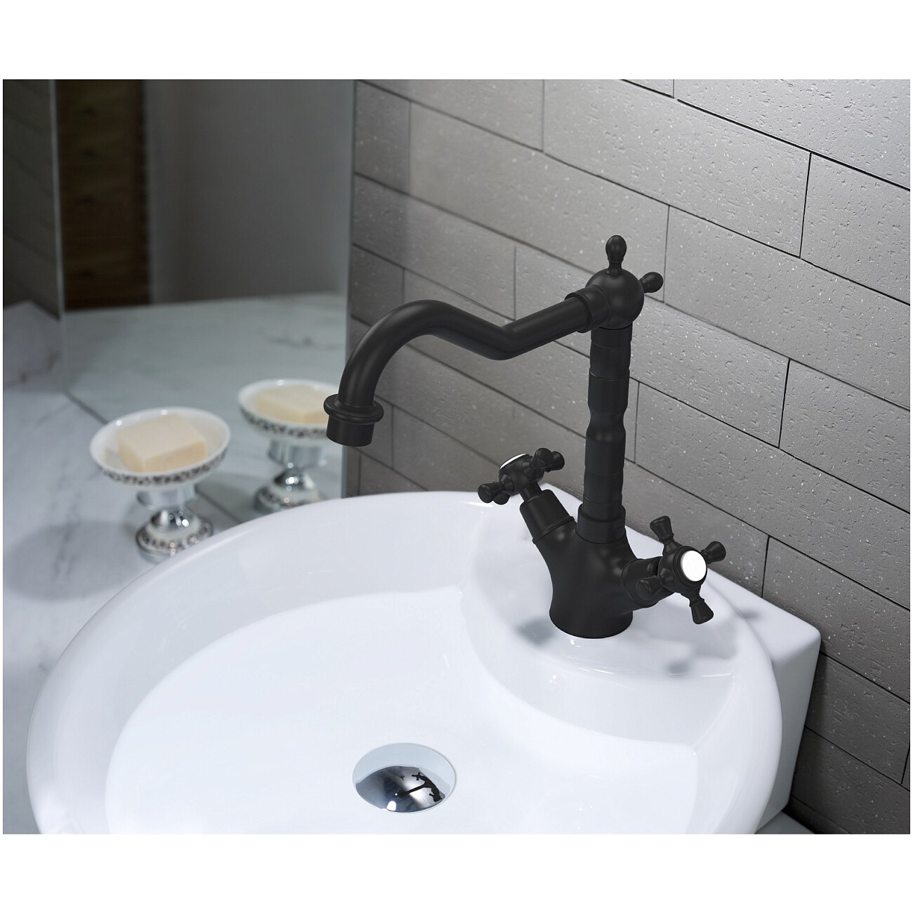 Смеситель для раковины черный Timo Nelson 0143-03F - изображение 2