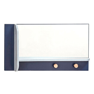 Зеркало прямоугольное с полкой и крючками Trio