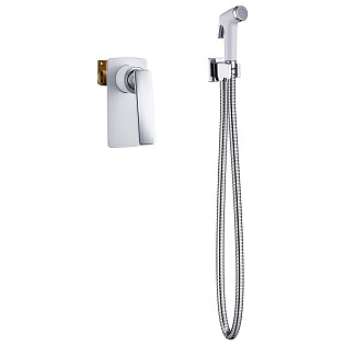 Гигиенический душ со смесителем белый, хром Timo Helmi 4089-00-16SM