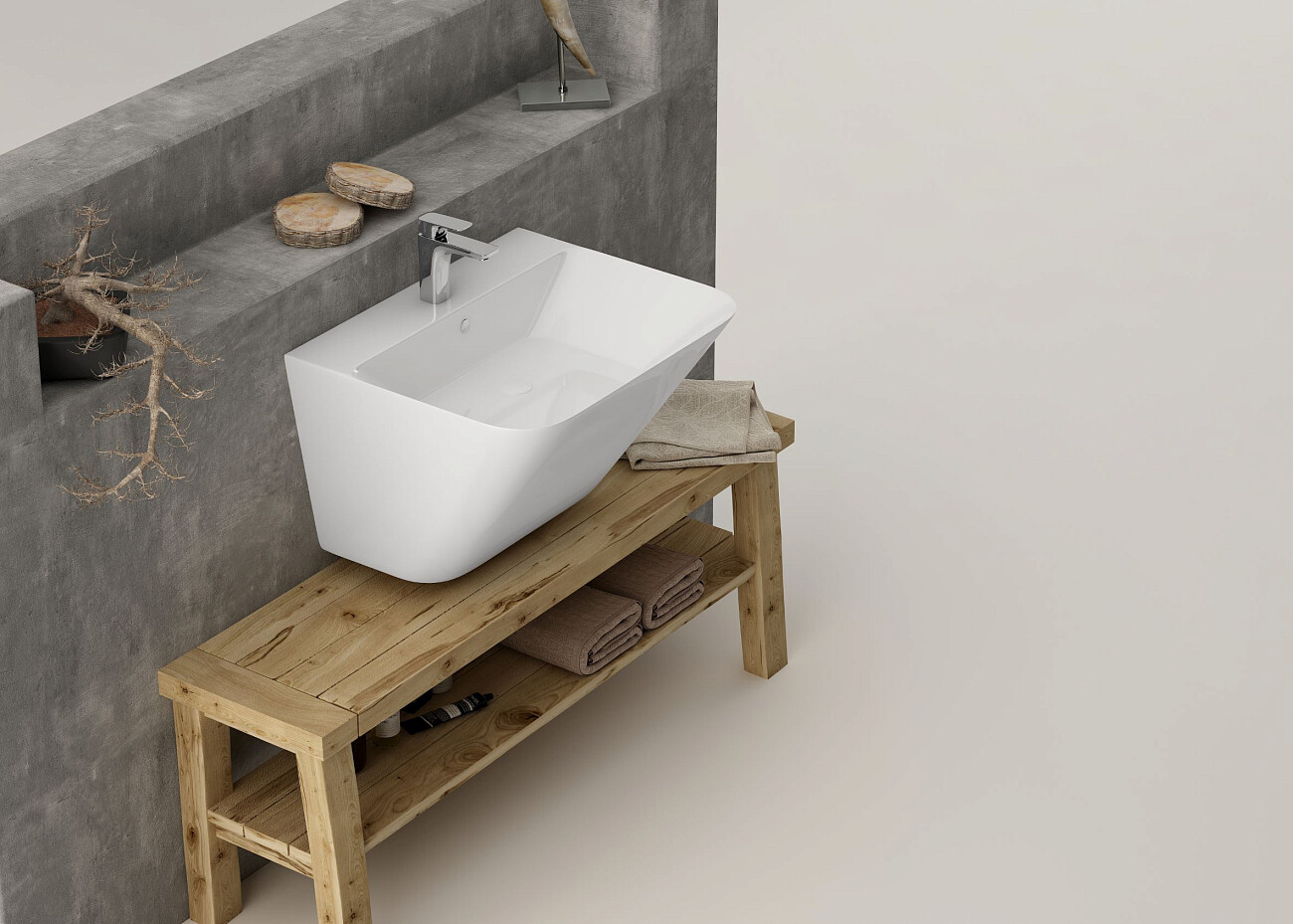 Раковина подвесная керамическая прямоугольная 45х55 см белая Stworki 100604-101 - изображение 7