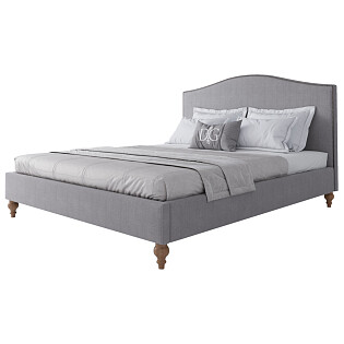 Кровать двуспальная 160х200 серая рогожка Fleurie