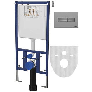 Инсталляция для унитаза с кнопкой смыва хром матовая Diwo 4501.7321