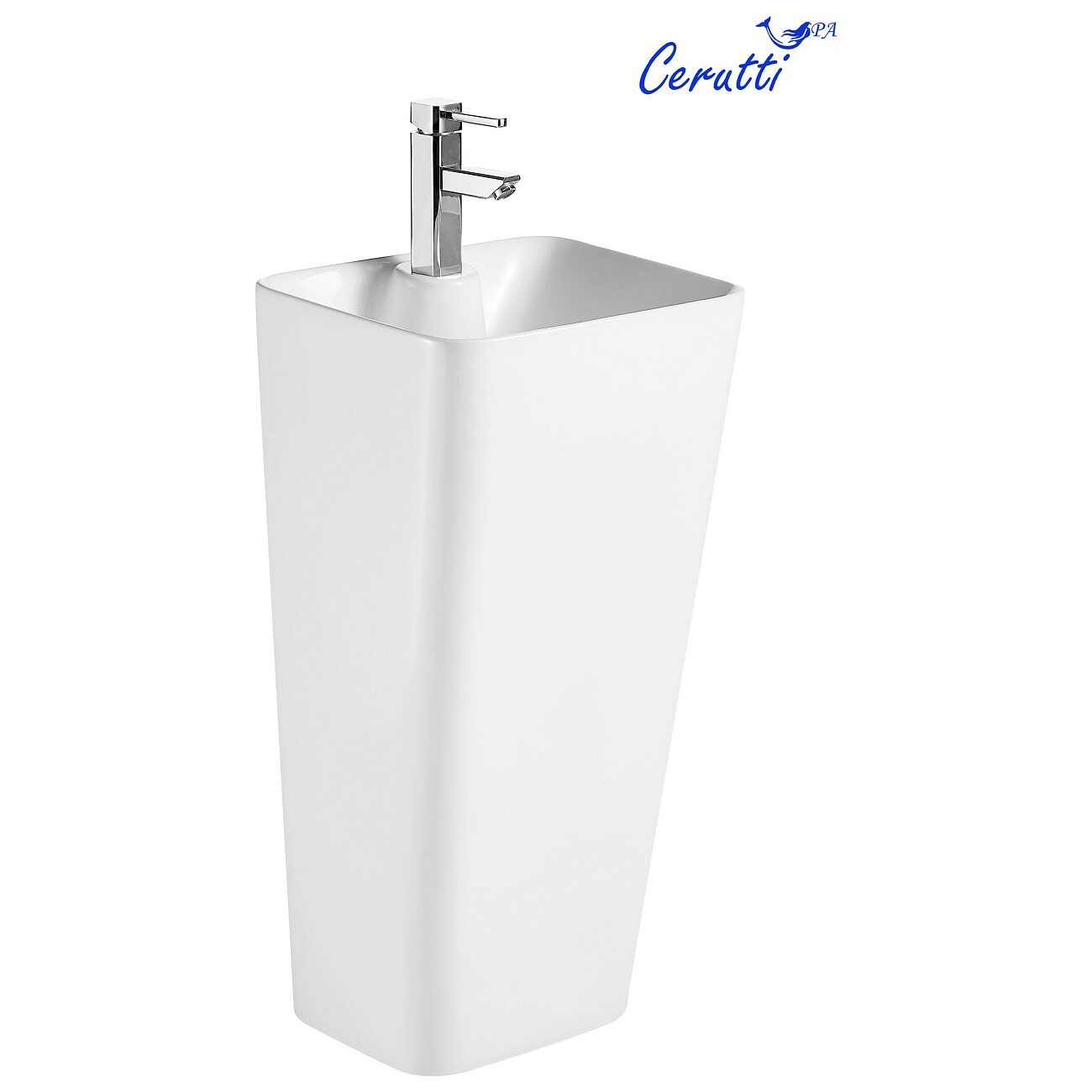 Раковина напольная фарфоровая прямоугольная 36х43 см белая Cerutti SPA Dorris CT7830 - изображение 2