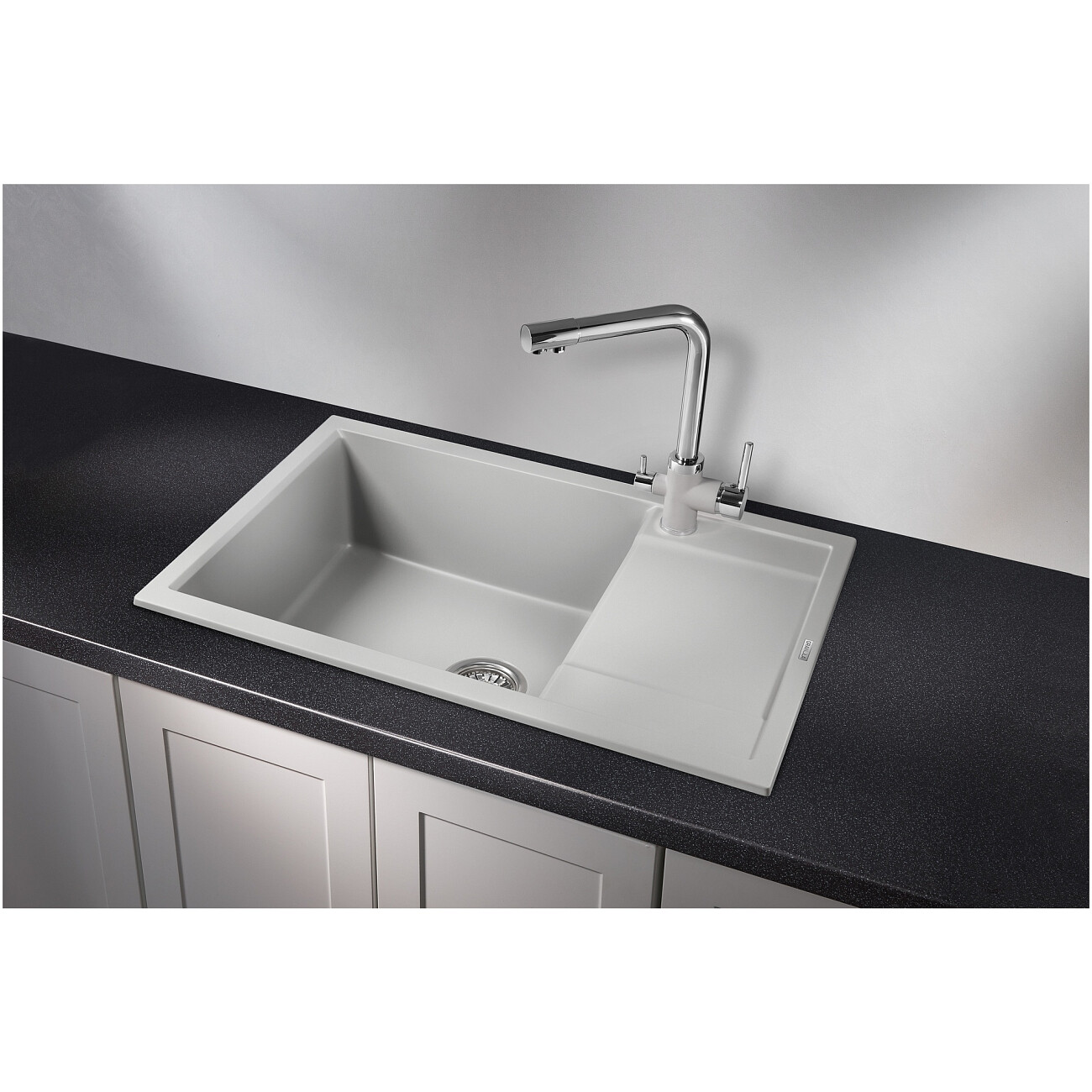 Кухонная мойка кварцевая прямоугольная сланец Granula GR-7805 сланец - изображение 2