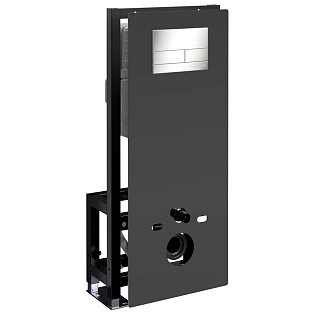 Инсталляция для подвесного унитаза с кнопкой смыва черная Glan 66TLT.010.ME.BL.BN04