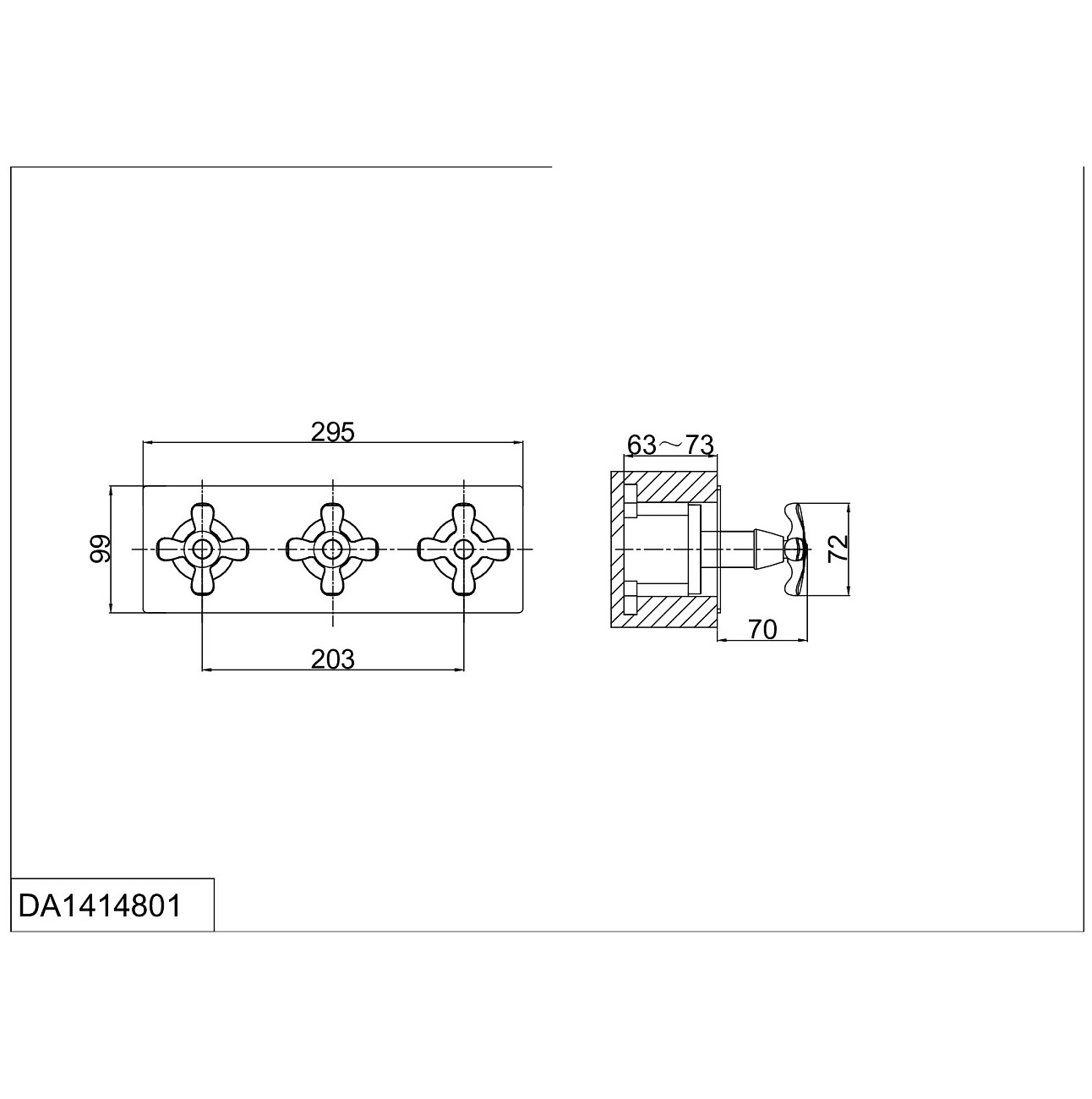 Смеситель для душа встраиваемый вентильный хром D&K Hessen Lorsch DA1414801 - изображение 2