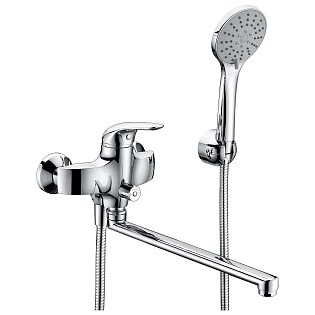 Душевой комплект с лейкой и длинным изливом хром Wasserkraft Rossel 2802L