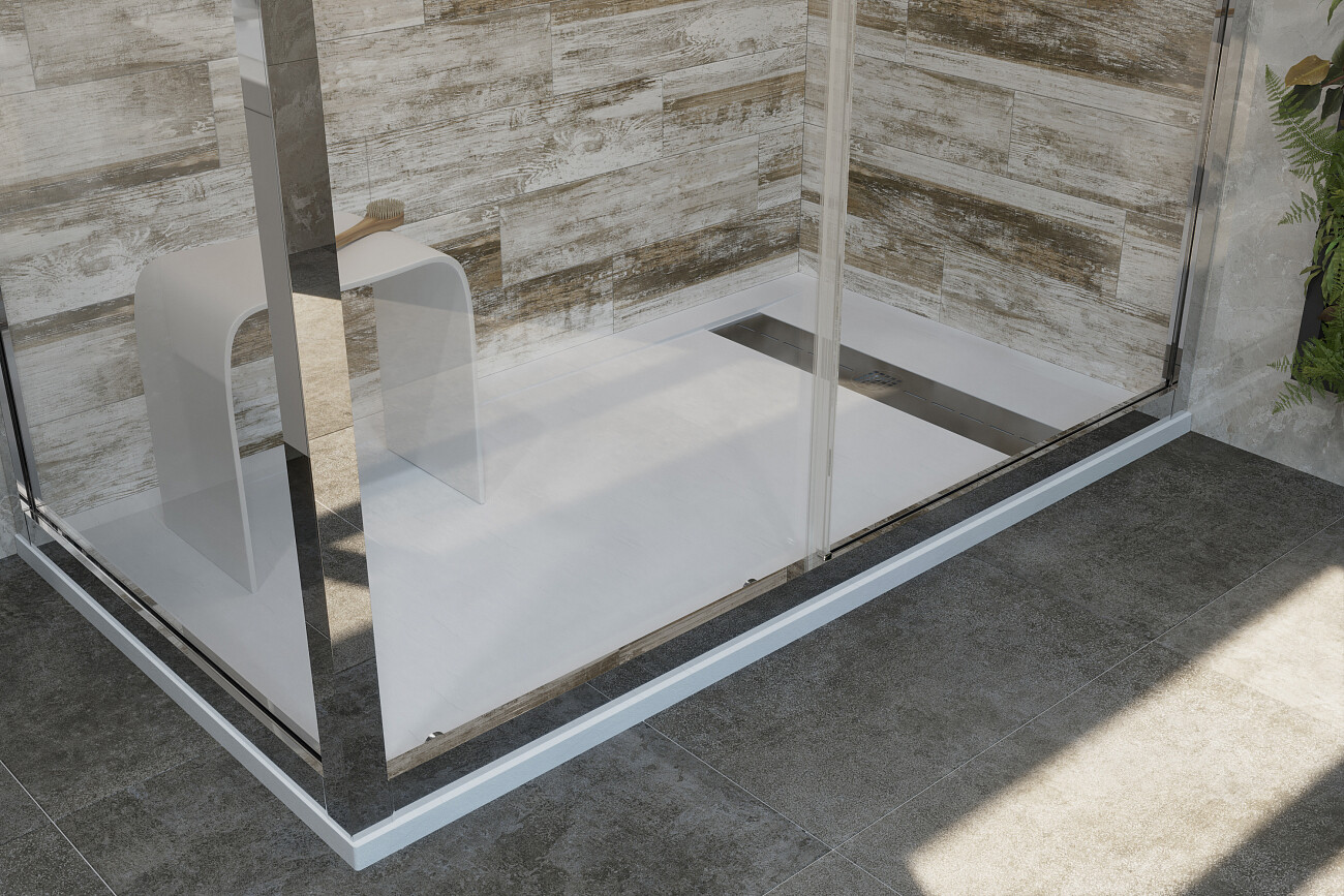 Поддон для душа с сифоном 160x90 см белый Stworki "Эстерсунд" 265003, 264998 - изображение 4