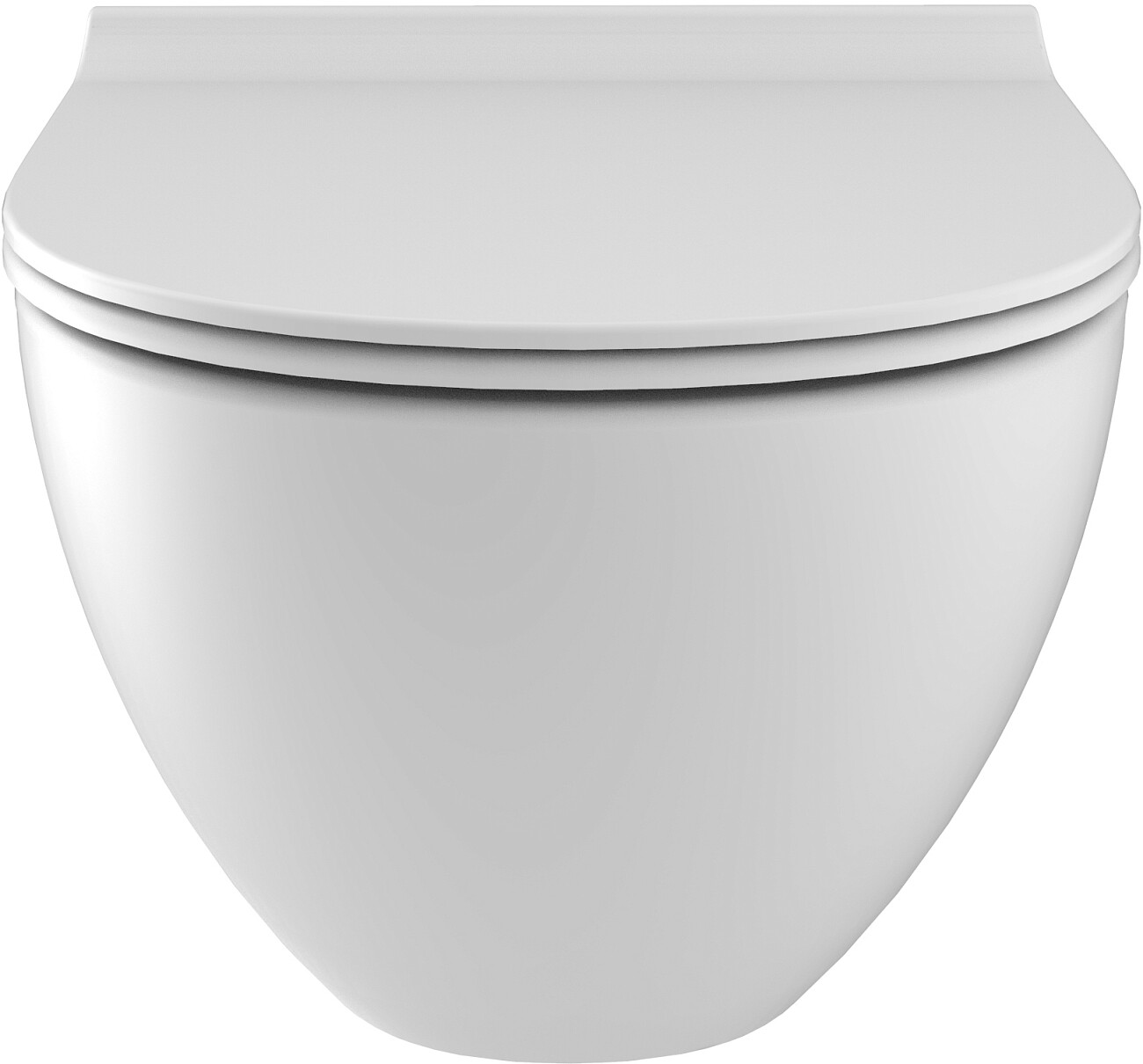 Унитаз подвесной безободковый фарфоровый овальный с сиденьем белый Stworki Merlingen HWH55 - изображение 10