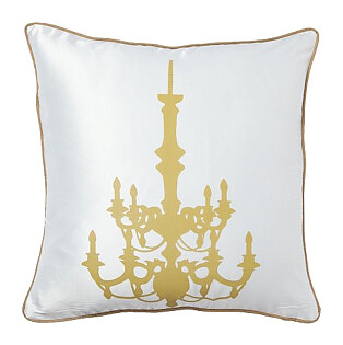 Подушка с золотым канделябром Chandelier White
