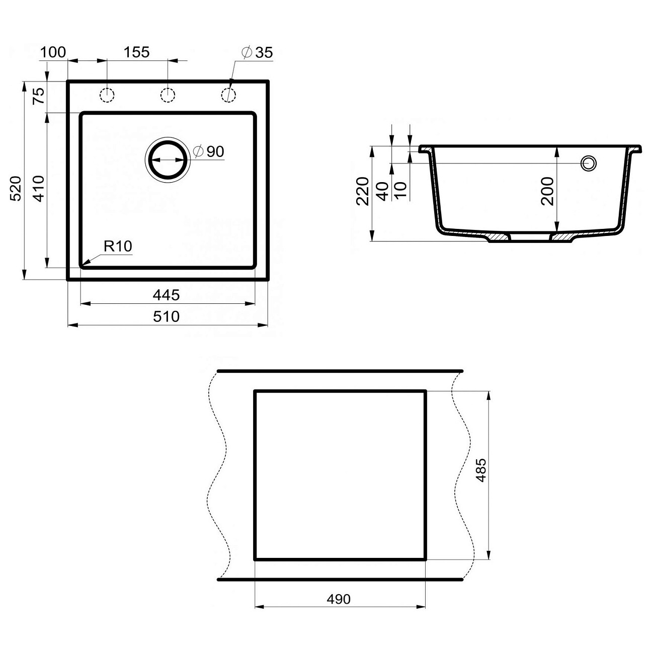 Мойка кухонная кварцевая белая Point "Бинга 60" PN3003W - изображение 4