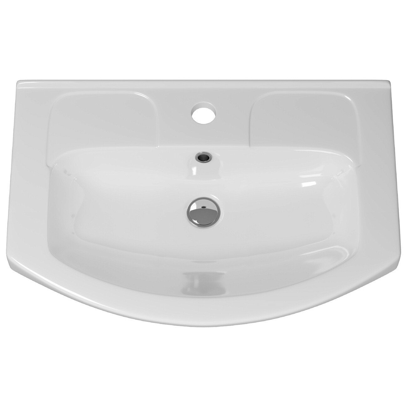 Раковина накладная керамическая полукруглая 45х66 см белая Днепрокерамика "Изео" УТ000015757 - изображение 2