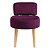 Стул мягкий круглый с низкой спинкой фиолетовый Lordinio