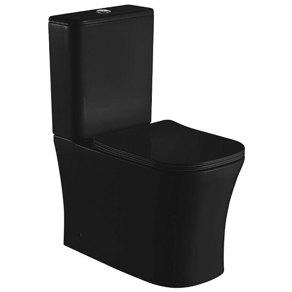 Унитаз напольный безободковый с сиденьем микролифт черный Cerutti SPA Marmolada MB CT9826 - изображение 1