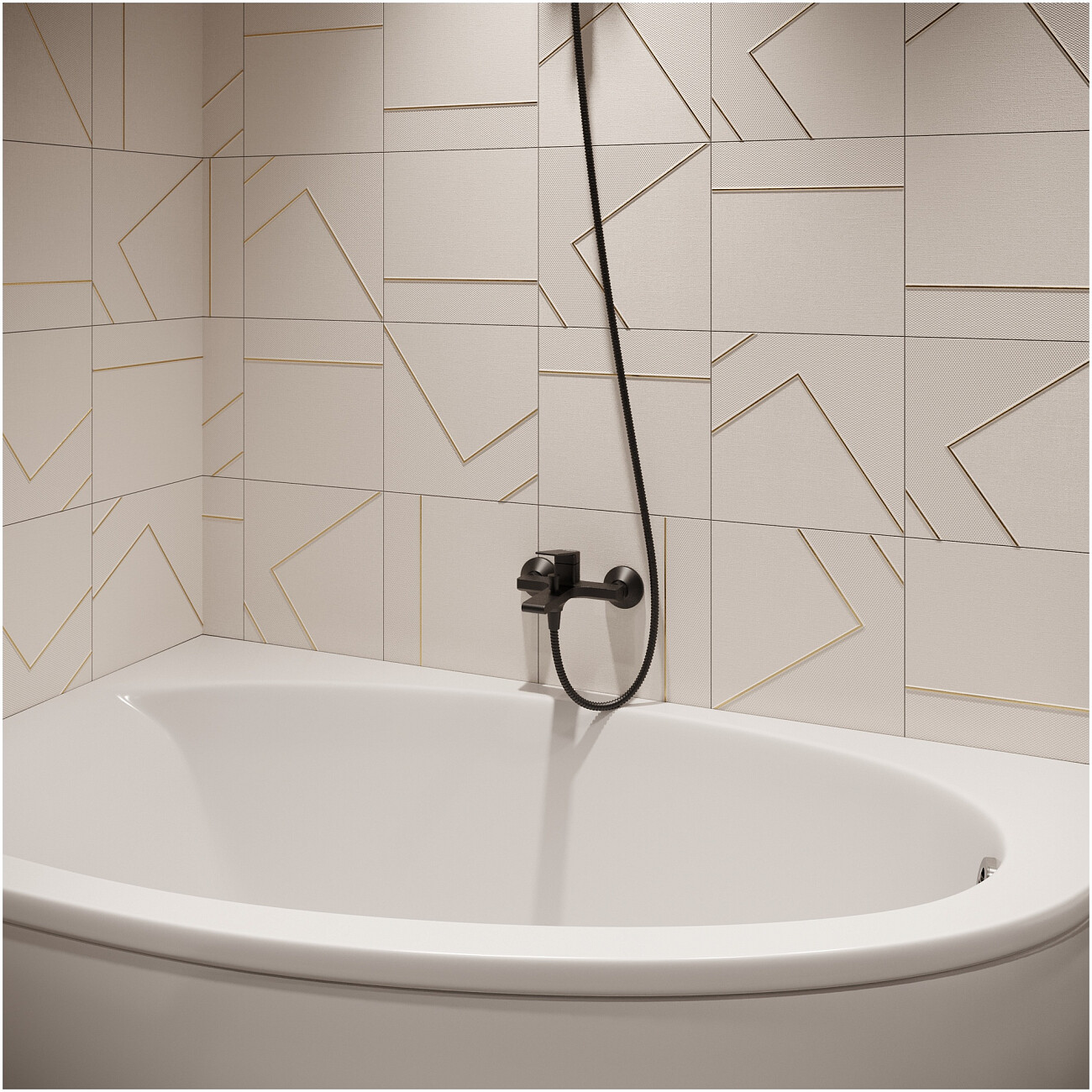 Смеситель для ванны с душем настенный черный Stworki "Ольборг" S20100BK - изображение 6