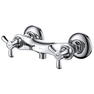 Смеситель для душа двухвентильный с душевым гарнитуром хром D&K Hessen Documenta DA1213101