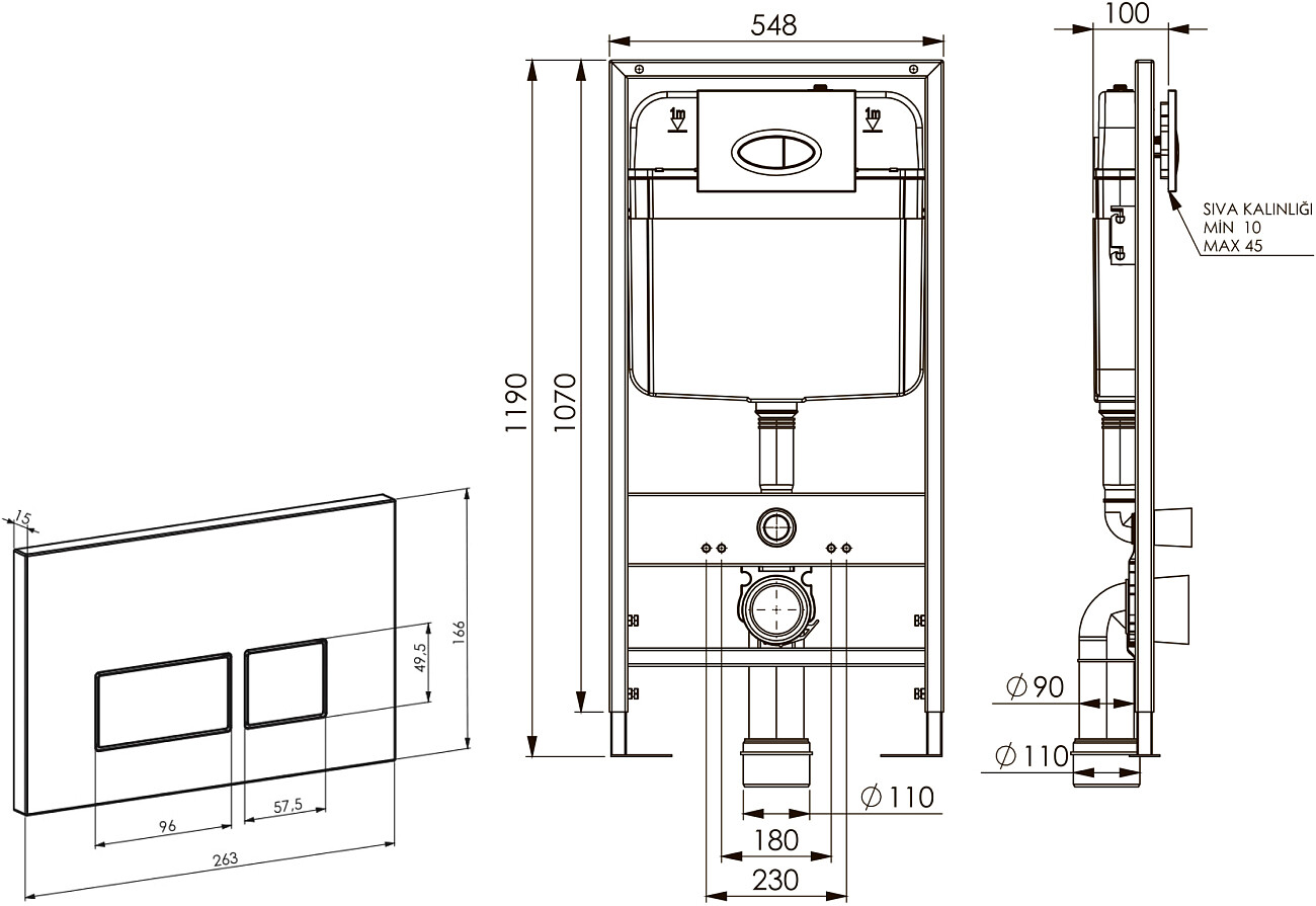 Унитаз с инсталляцией и кнопкой белый, хром Stworki "Монтре" SETK3204-2616, ProLT 0026-2020, 0040 - изображение 2