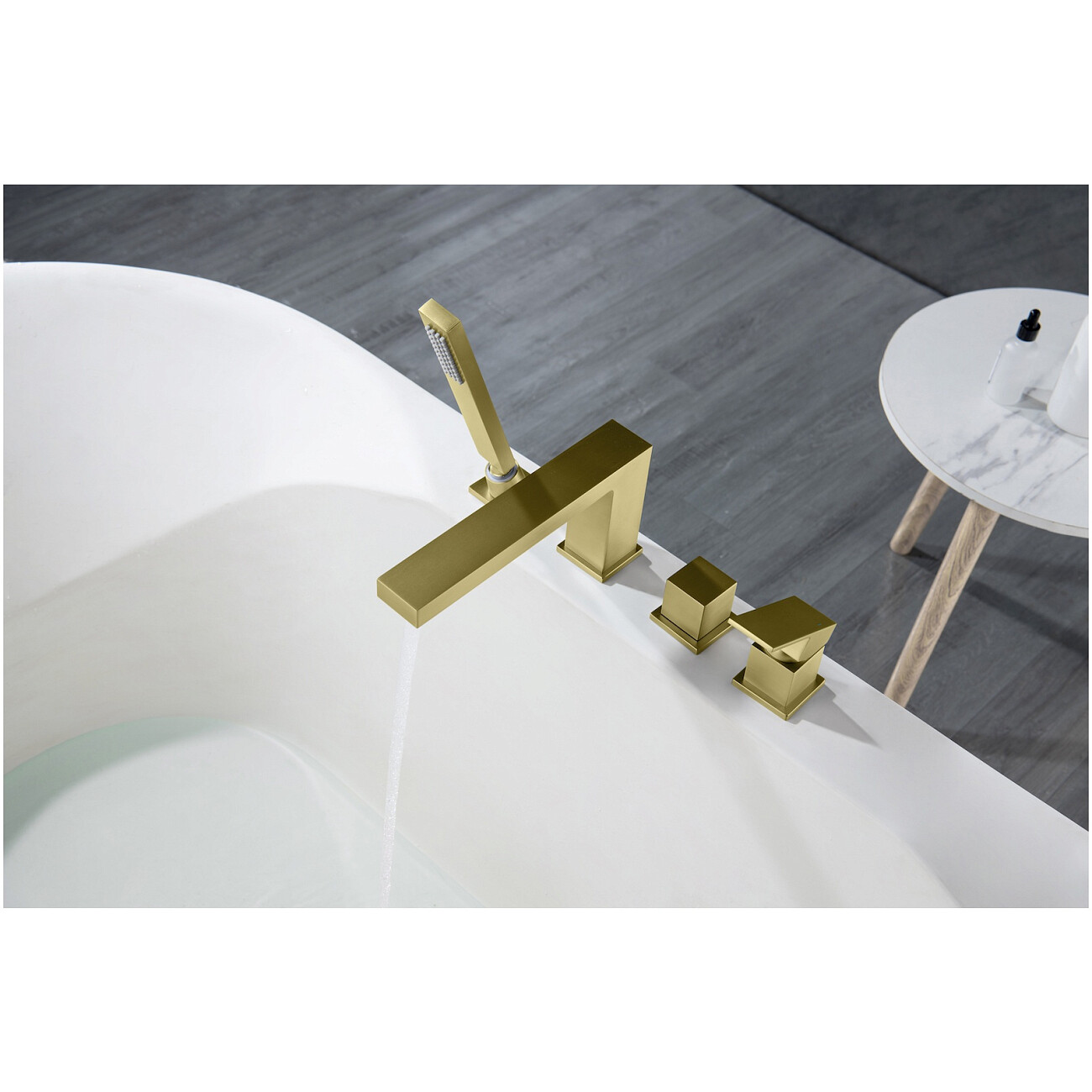 Смеситель для ванны с душем врезной золото матовое Timo Selene 2130-17Y - изображение 3