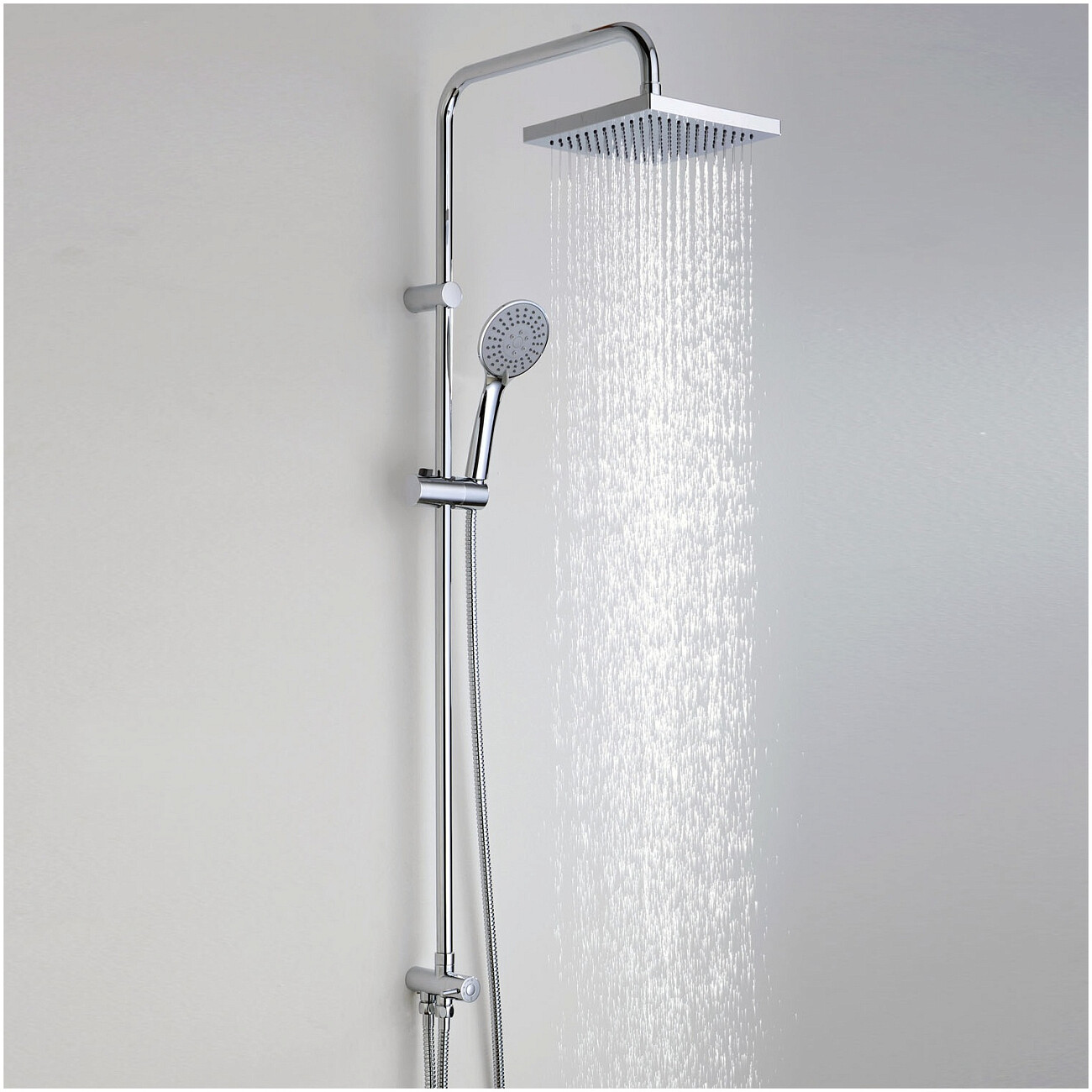 Душевая стойка с верхним душем и смесителем хром Wasserkraft A017 - изображение 2