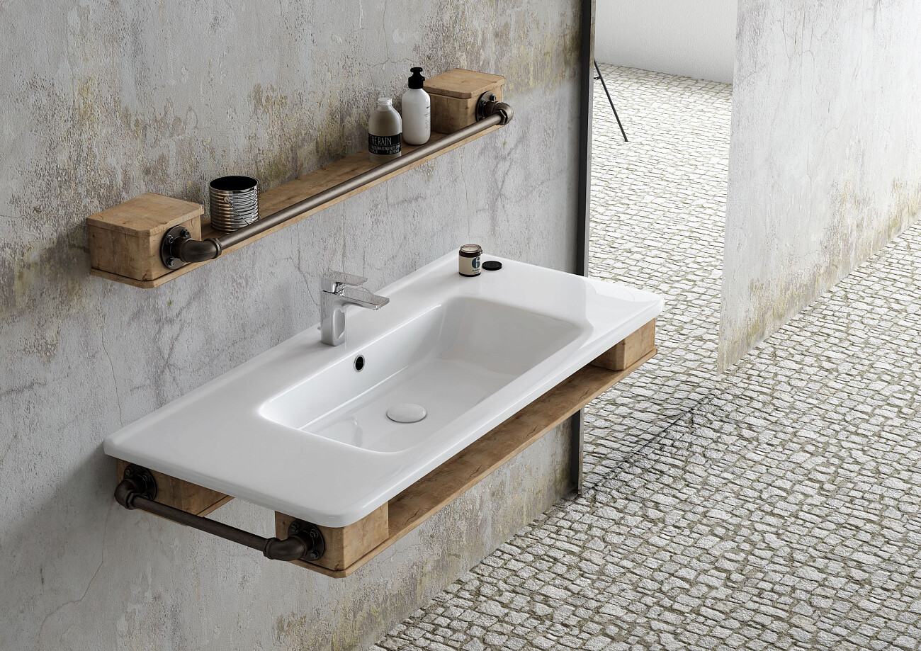 Раковина мебельная фаянсовая 105 см белая Stworki 12105-KL - изображение 3