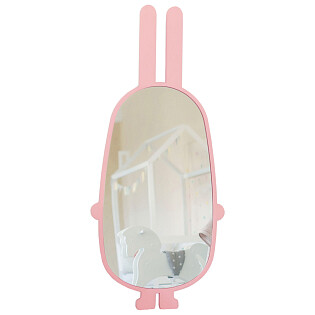 Зеркало детское напольное розовое "Заяц"