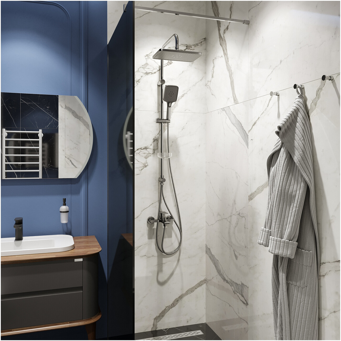 Душевая стойка с верхним душем хром Stworki "Колдинг" S32180CR - изображение 7