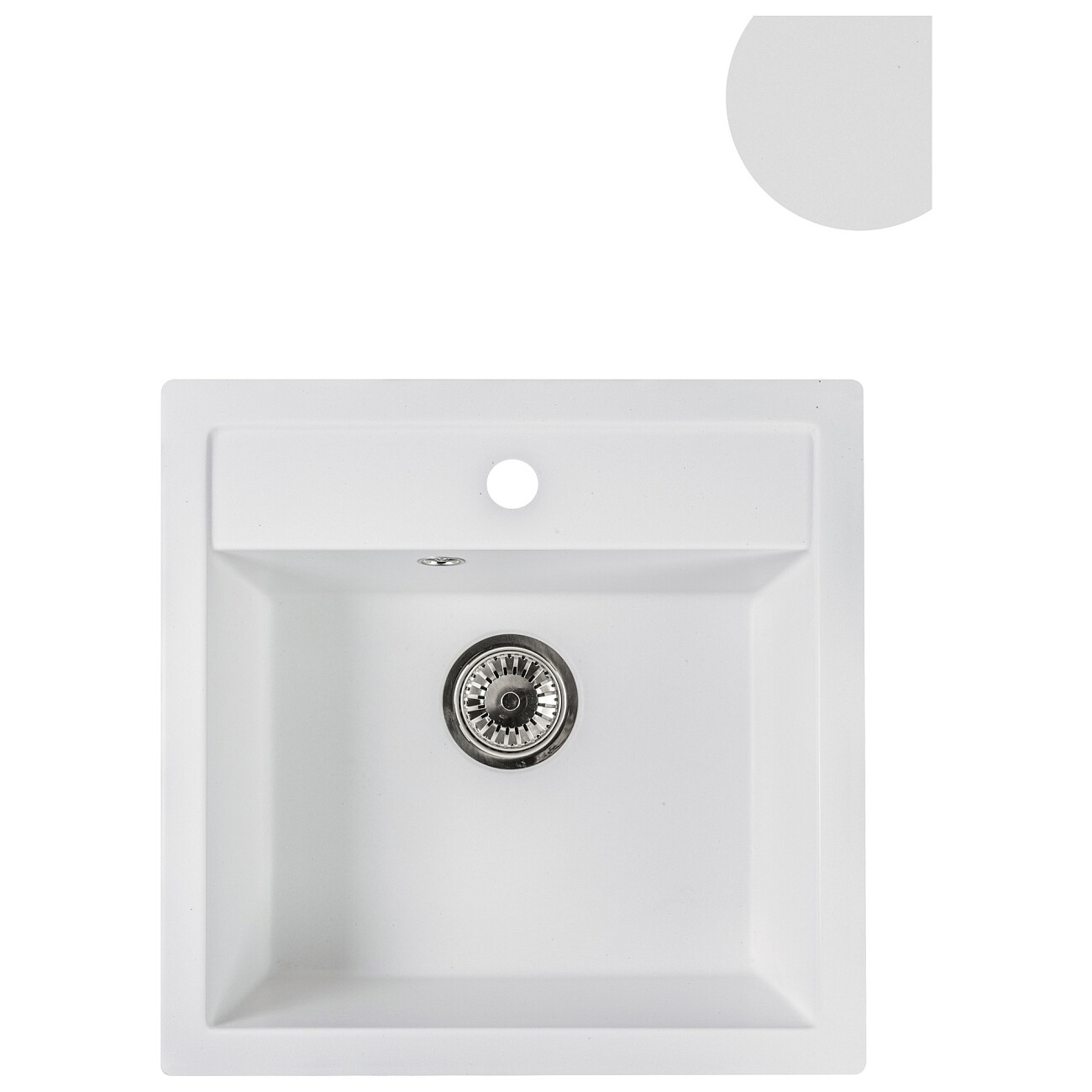 Мойка кухонная кварцевая прямоугольная белая Reflection Zia RX1251WH - изображение 2