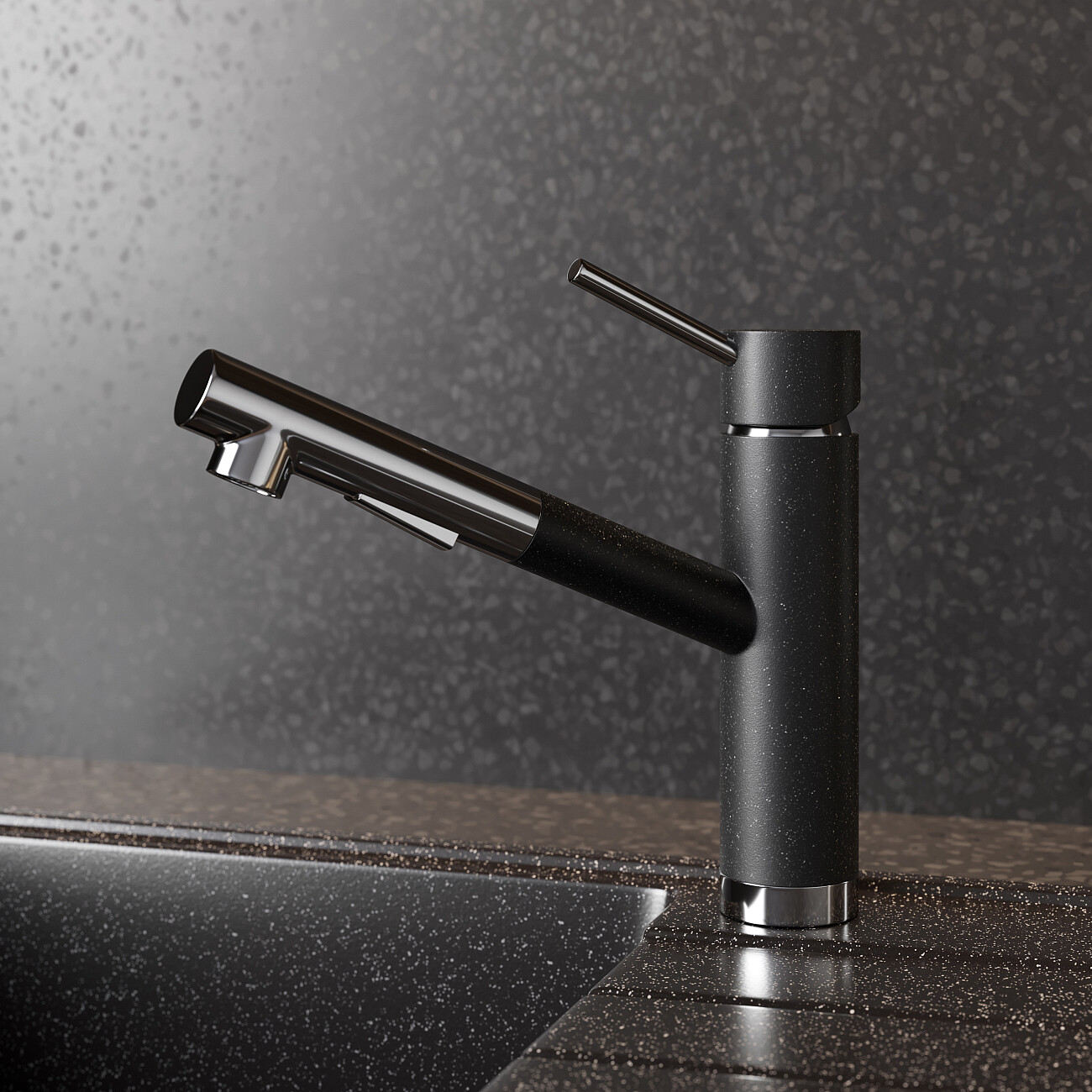 Смеситель для кухни однорычажный с выдвижным изливом морион Domaci "Солерно" DC-3012 - изображение 6