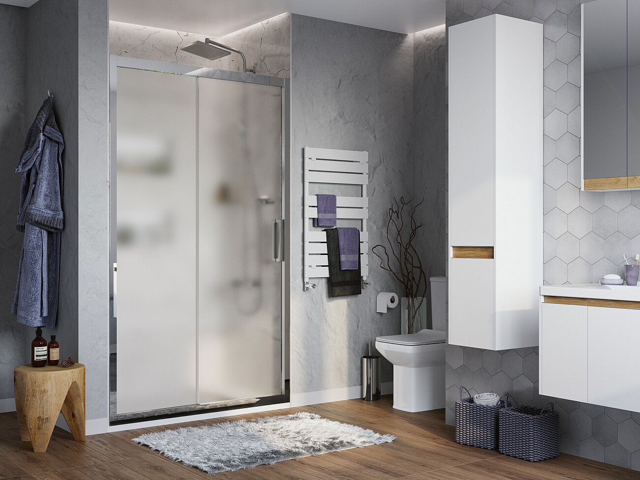 Душевая дверь в нишу 120х200 см хром, прозрачная Stworki "Стокгольм" 3GW234TTKK000 - изображение 4